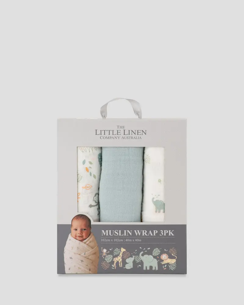 Savannah Giraffe Muslin Swaddle Wraps (3-Pack) 1