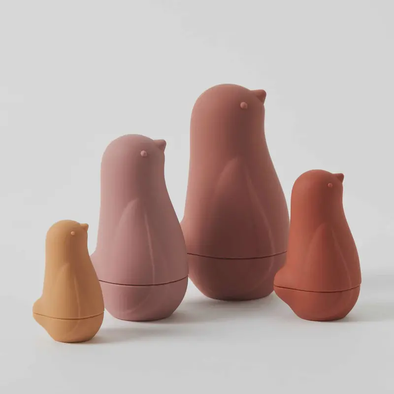 Silicone Nesting Doll Set – Chickadee Design 1