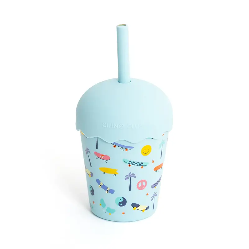 Skateboard-Design Mini Smoothie Cup With Reusable Straw (200Ml) 1