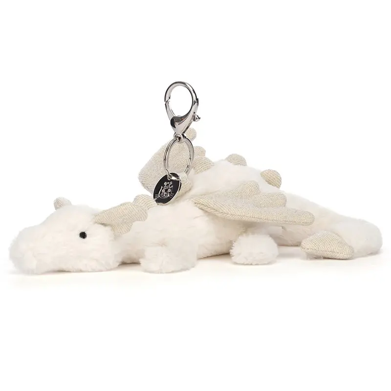 Snow Dragon Bag Charm – Icy Fantasy Keychain Accessory 1