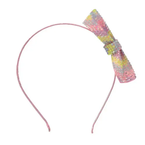 Soft Pastel Gemstone Bow Headband For Kids 1