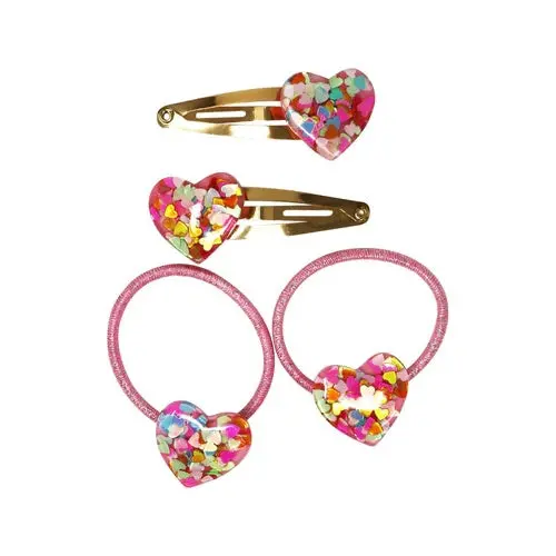 Sparkling Resin Heart Hair Accessories Collection 1
