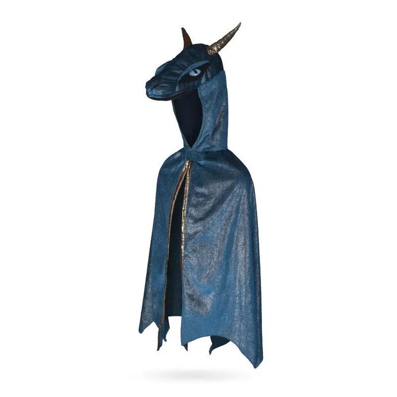 Starry Night Dragon Costume – Teal And Gold Cape (Ages 5–6) 1