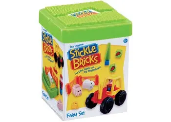 Stickle Bricks Farm Playset – Interlocking Animal Building Set 1