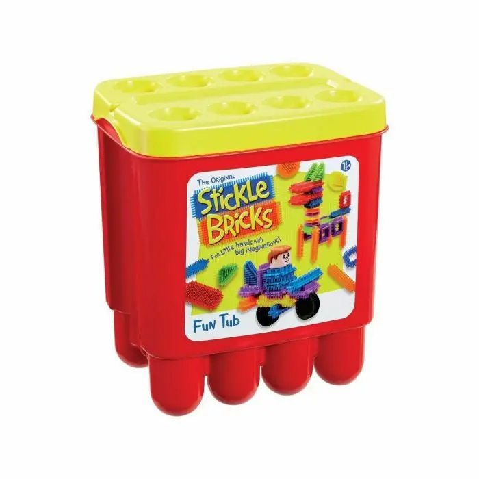 Stickle Bricks Fun Tub – Assorted Shapes & Bright Colors 1