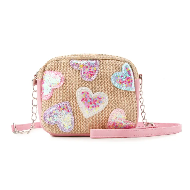 Straw Heart-Shaped Crossbody Bag 1