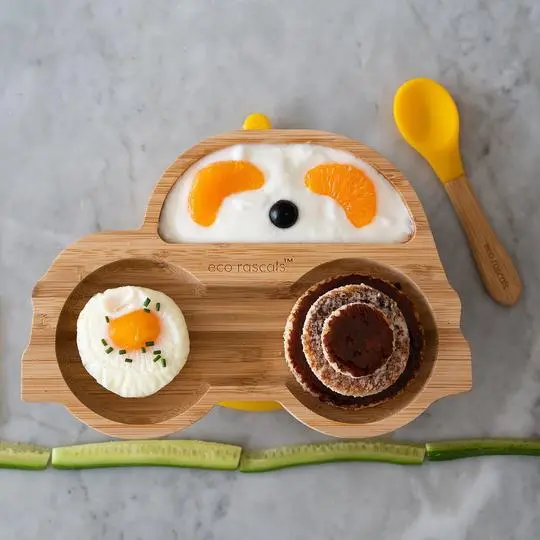 Three-Section Bamboo Suction Plate For Little Eaters 1