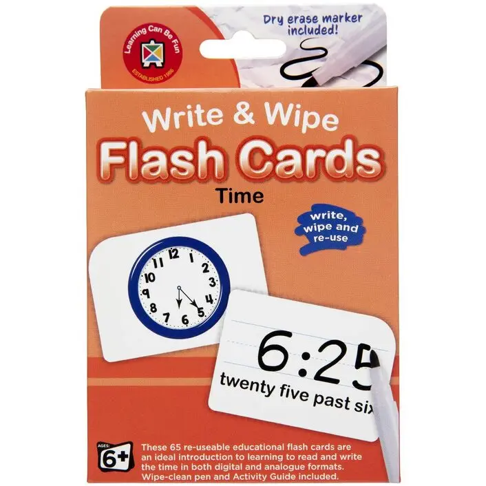 Time-Telling Write-And-Wipe Flash Cards 1