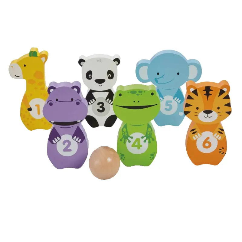 Traditional Wooden Skittles Bowling Set 1