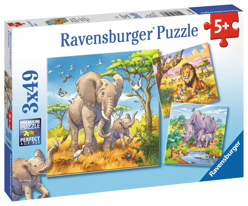 Triple Pack: 49-Piece Wild Animal Puzzles 1