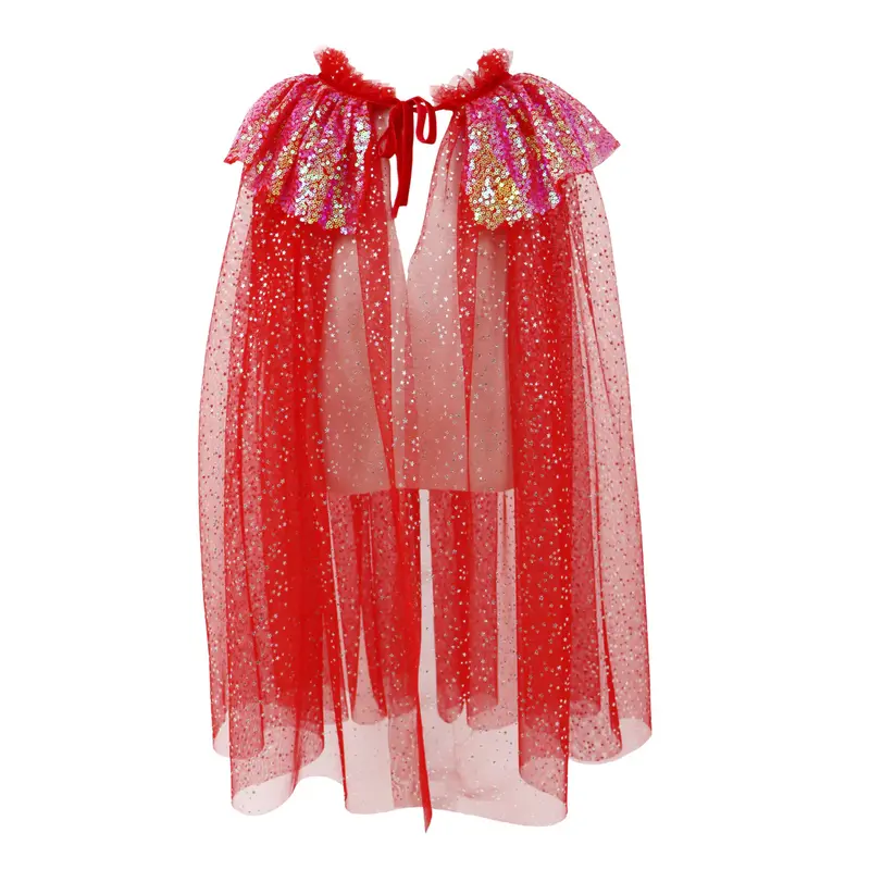 Twinkling Sequin-Trimmed Dress-Up Cape 1
