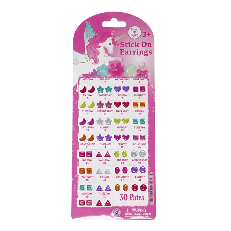 Unicorn-Design Stick-On Earrings (30 Pairs) 1