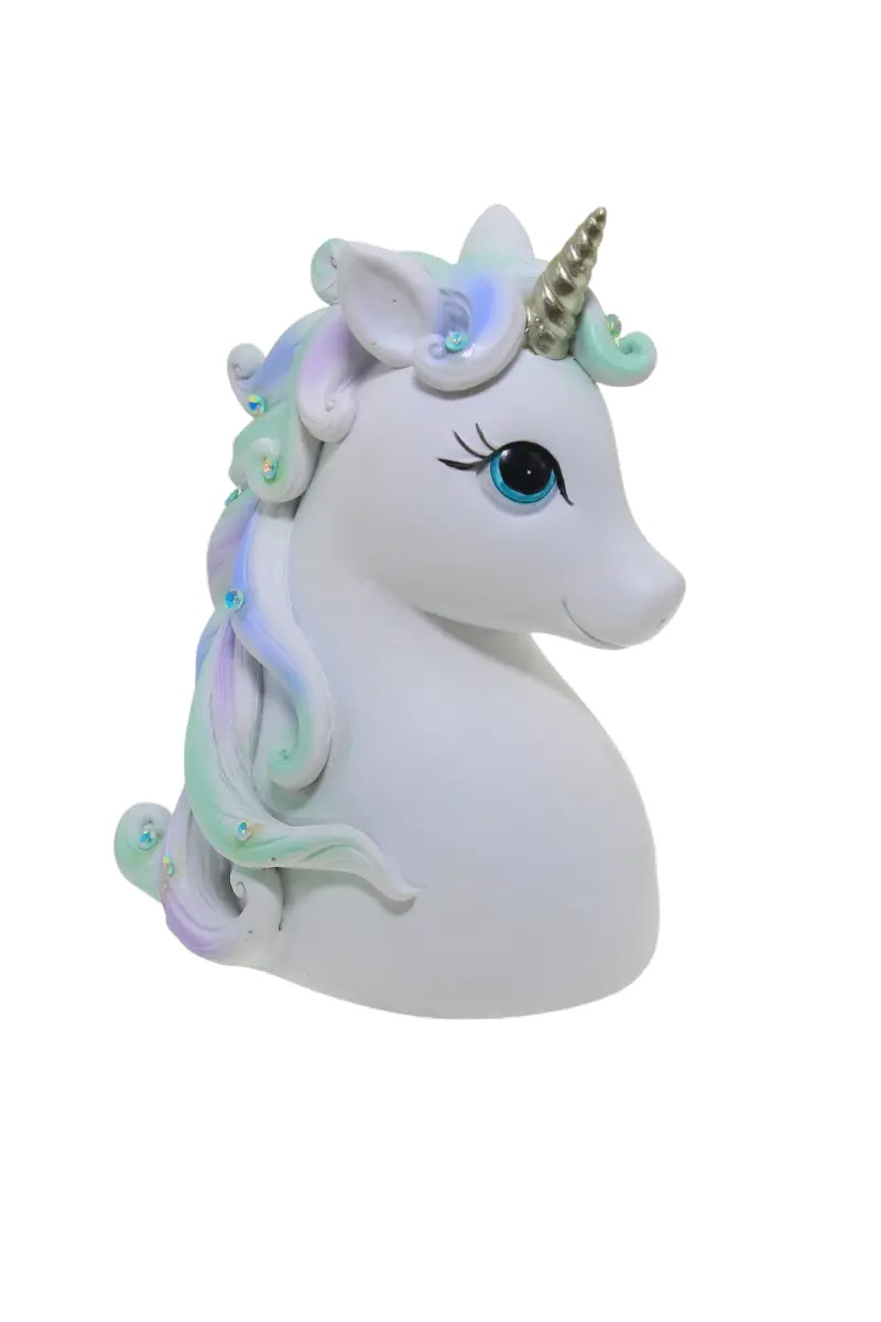 Unicorn-Shaped Piggy Bank – Purple And Blue Design 1