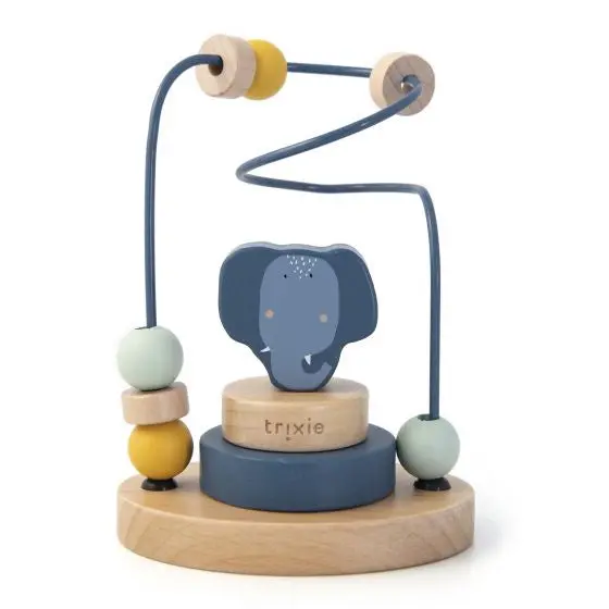 Wooden Bead Maze Featuring Mrs. Elephant Design 1