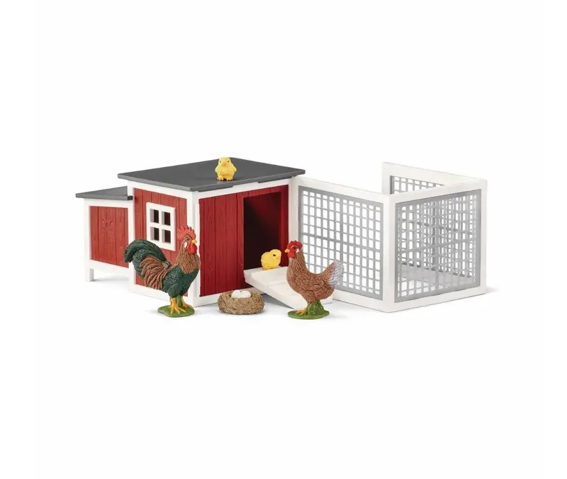 Wooden Chicken Coop Playset With Chick Figures 1