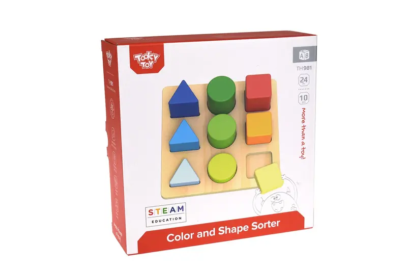 Wooden Colour And Shape Sorting Toy For Early Learning 1