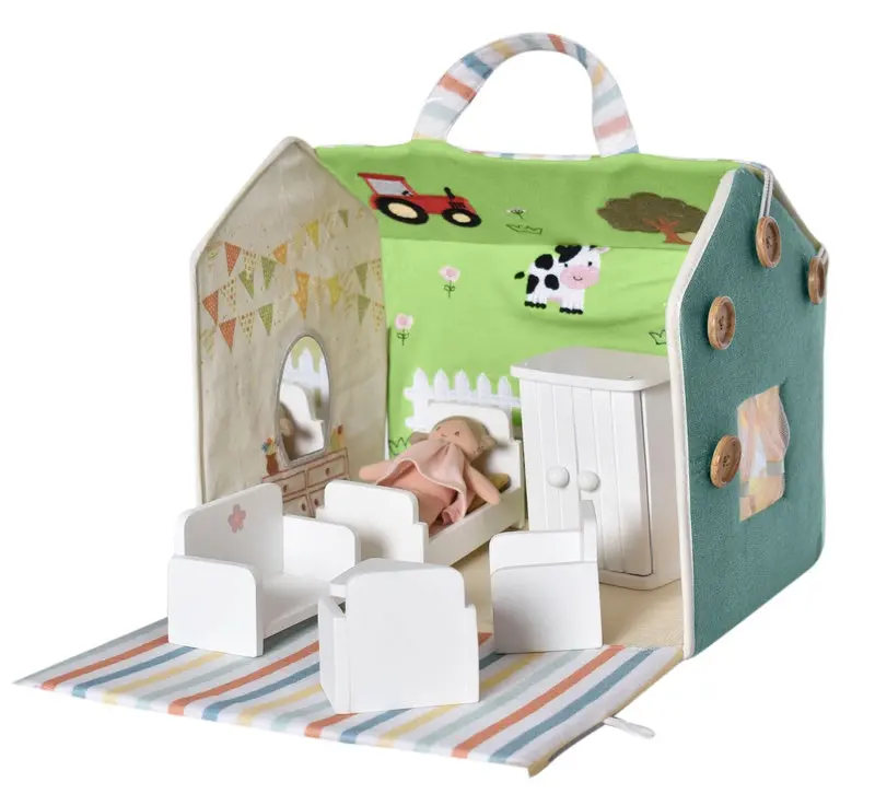 Wooden Dollhouse With Furniture And Figure – 'Home Sweet Home' 1