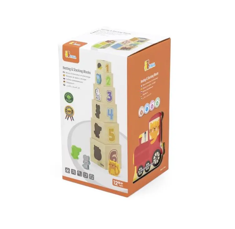 Wooden Nesting & Stacking Blocks For Toddlers 1