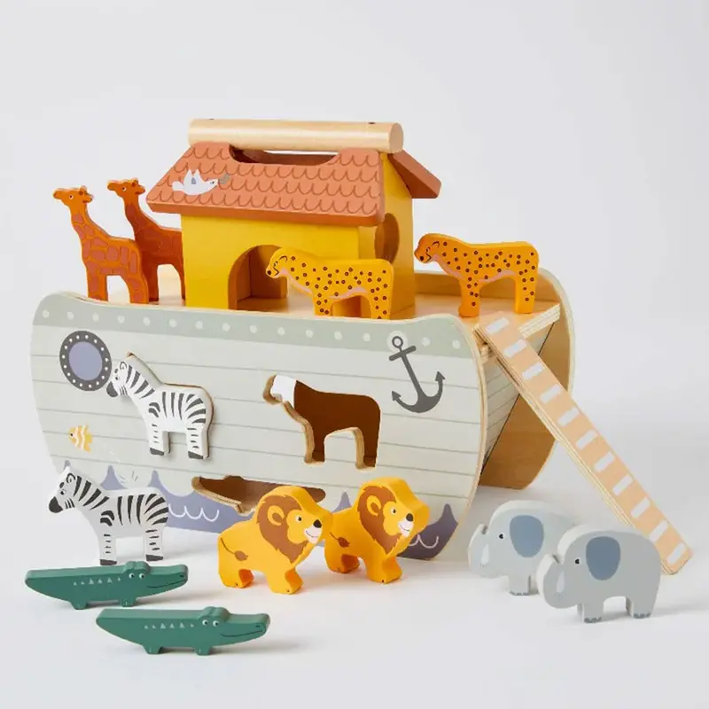 Wooden Noah’S Ark Shape Sorting Toy 1