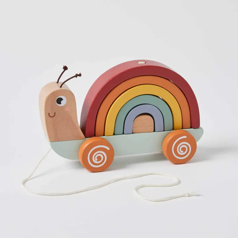 Wooden Pull-Along Snail Toy 1