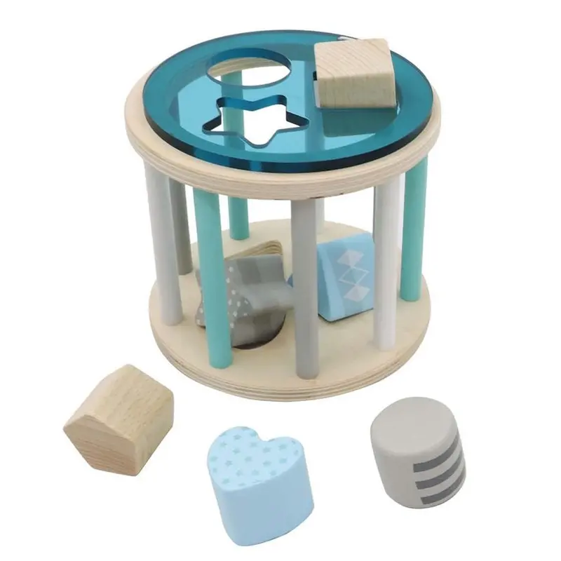 Wooden Rolling Shape Sorting Toy For Toddlers 2