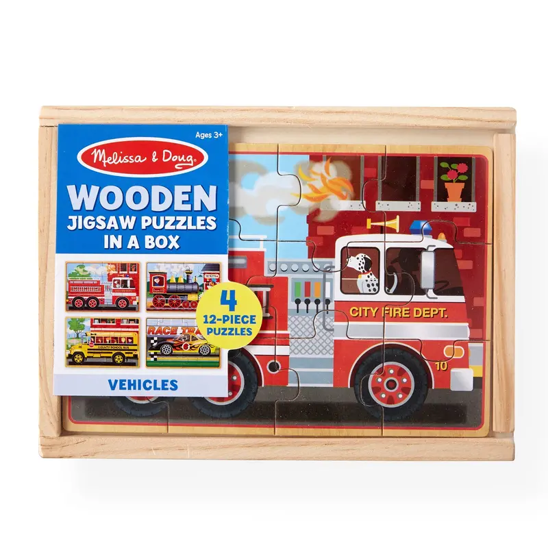 Wooden Vehicle Jigsaw Puzzles – Assorted Set In Box 1