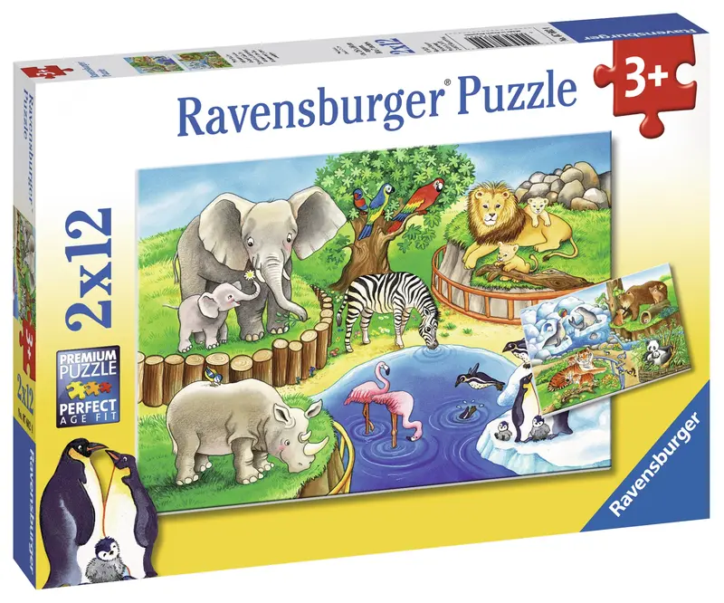 Zoo Animal Dual 12-Piece Learning Puzzles 1