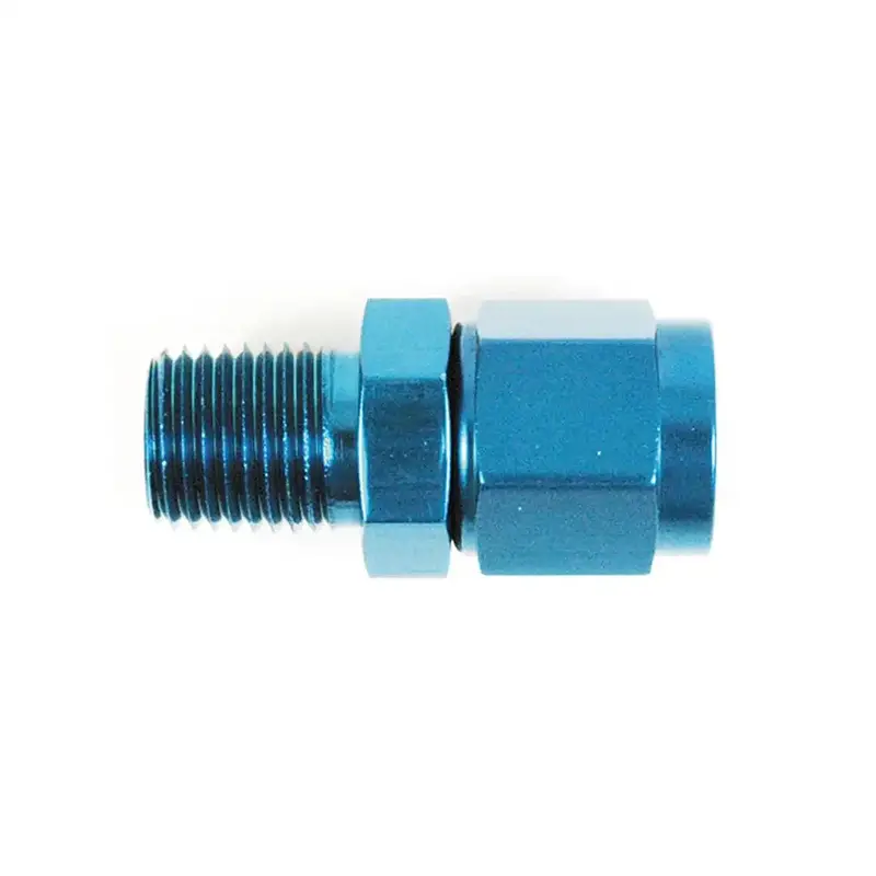 -8An To 3/8" Npt Black Stainless Steel Straight Swivel-To-Male Pipe Connector 1