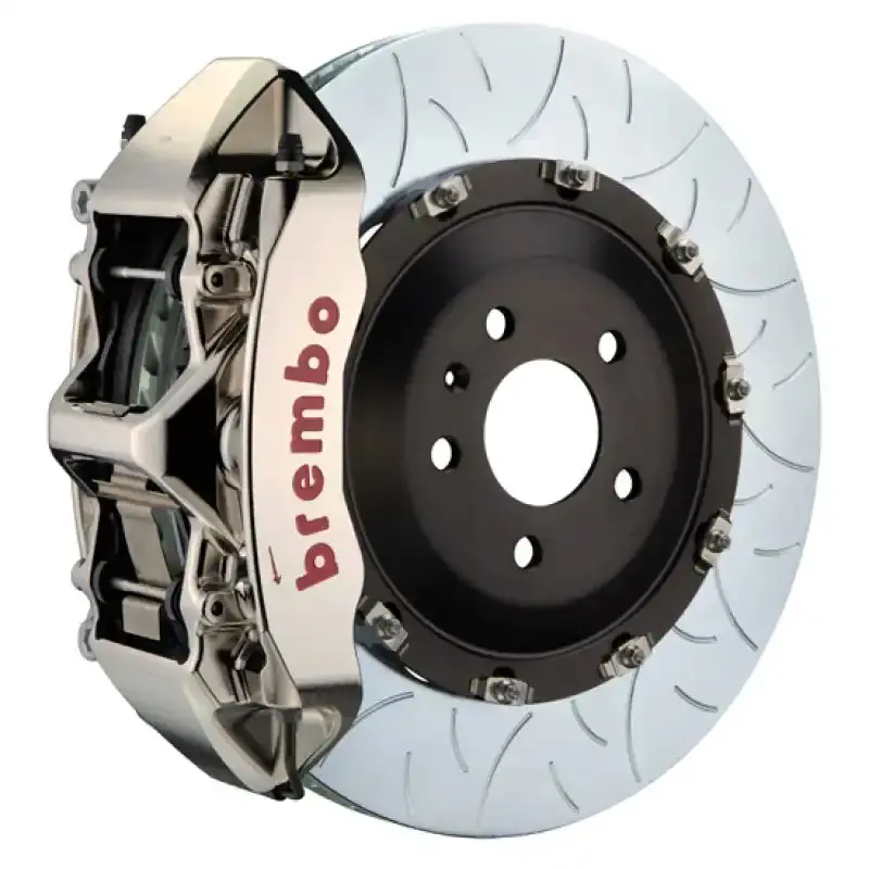 Brembo Gtr Front Big Brake Kit For Tesla Model Y (2020+) – 380X34Mm Nickel-Plated Slotted Two-Piece Rotors, 6-Piston Billet Calipers 1