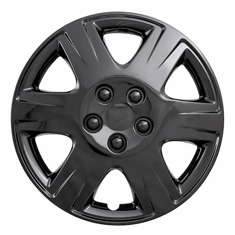 Coast To Coast Iwc42215Blk 15-Inch Gloss Black 6-Spoke Plastic Wheel Center Cap Set (4-Pack) – Spring Steel Clip-On Design 1