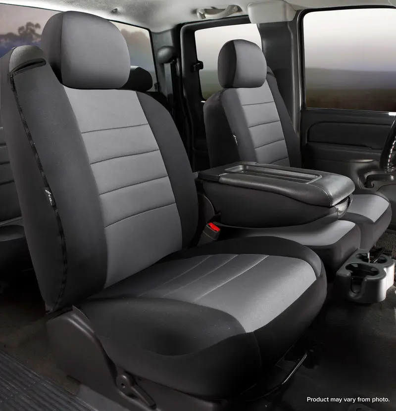 Fia Np97-81 Gray Custom-Fit Front Seat Cover – Neoprene Construction With Black/Gray Two-Tone Design 1