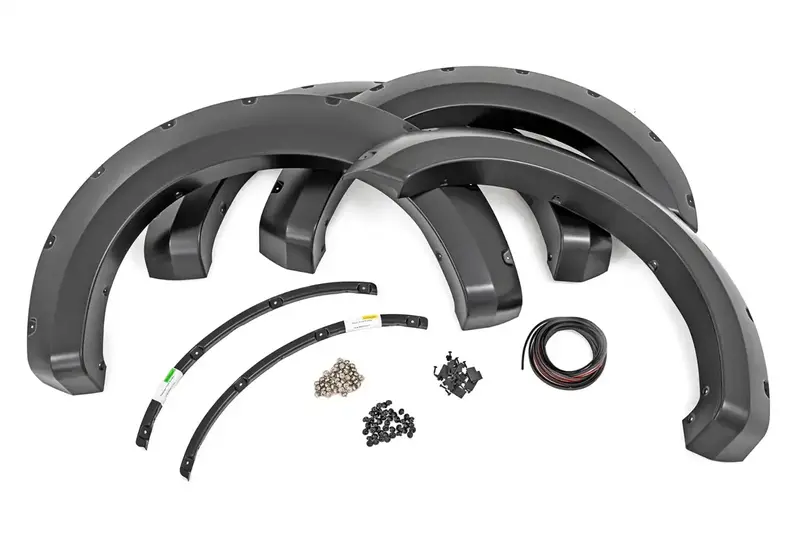 Rough Country White Pocket Fender Flares – 4-Piece Set For Aggressive Stance 1